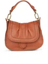 Visonà Sella Pleated-leather Shouder Bag In Orange
