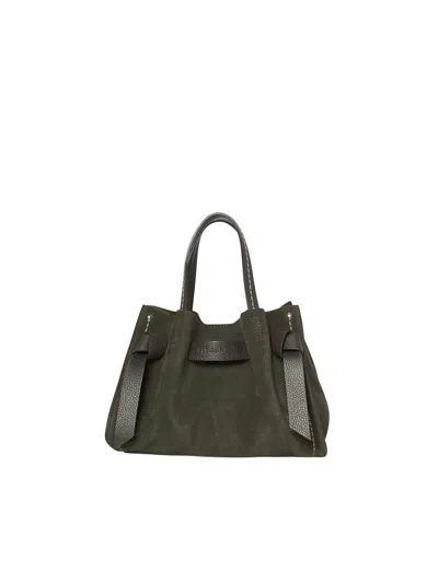Visonà Camoscio Green Suede Handbag
