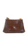 Visonà Croc-effect Shoulder Bag In Brown