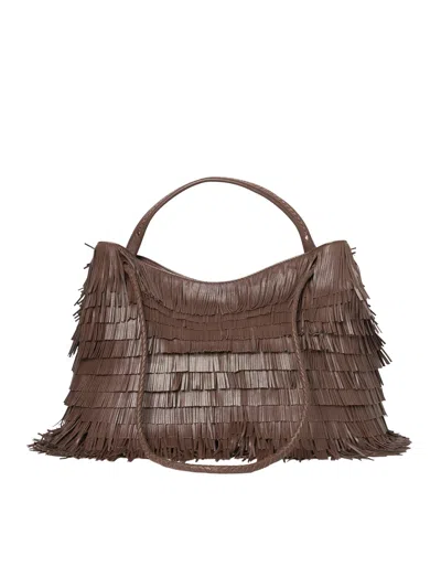Visonà Visona` Diletta Shopping Bag In Brown