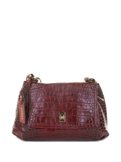 Visonà Embossed Shoulder Bag In Red