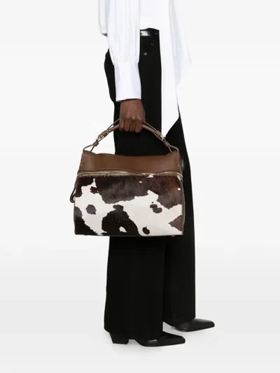 Visonà Felicita Mucca Tote Bag In White