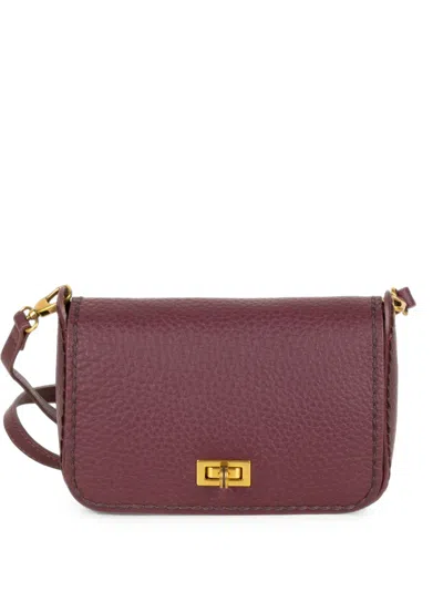 Visonà Grained Leather Shoulder Bag In Red