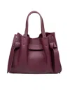 Visonà Visona' Sicily Leather Shopping Bag In The Small Size In Red