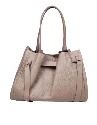 Visonà Visona' Leather Shoulder Bag In Brown