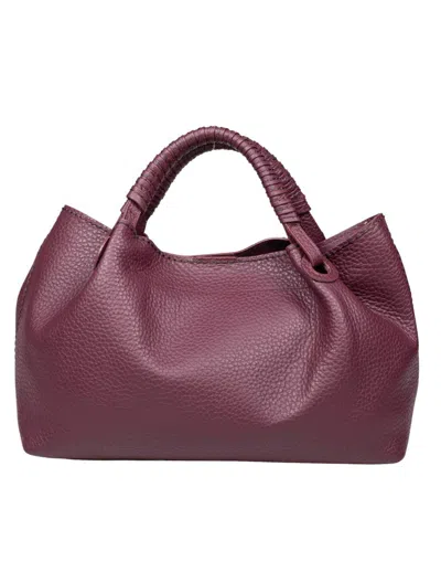 Visonà Visona' Leather Shoulder Bag In Red