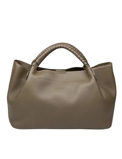 Visonà Visona' Leather Shoulder Bag In Sand