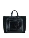 Visonà Leather Tote Bag In Black