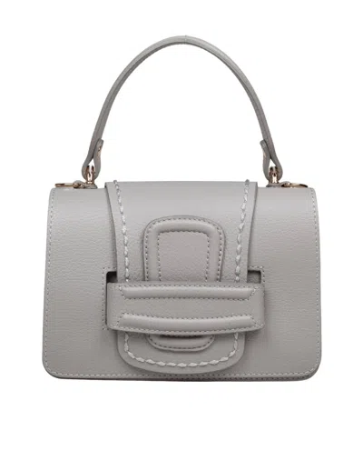 Visonà Visona ' Linda Pearl Color Leather Handbag In Gray