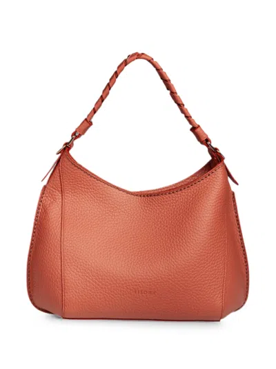 Visonà Mia Braided-handle Leather Shoulder Bag In Black