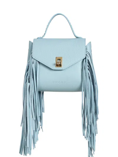 Visonà Mini Artico Fringe-detail Top-handle Bag In Blue