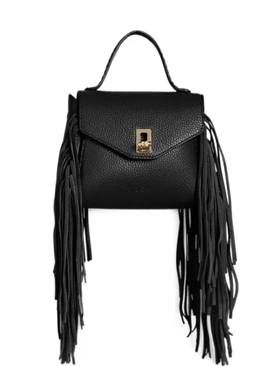 Visonà Mini Fringe-detailing Tote Bag In Black