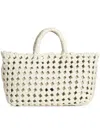 Visonà Borsa Regina In Pelle Intrecciata Bianca Visona In Neutral