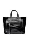 Visonà Patent Leather Tote Bag In Black