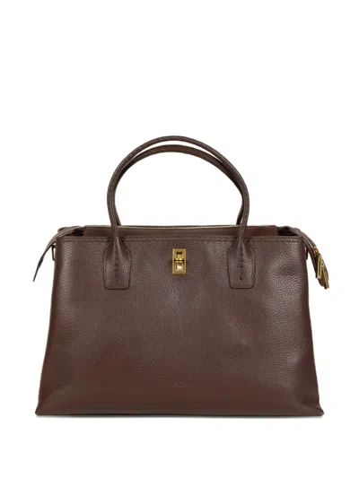 Visonà Penelope Top Handle Tote Bag In Brown