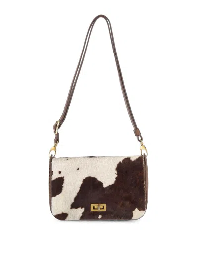 Visonà Pony Mucca Leather Bag In Brown