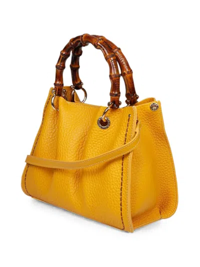 Visonà Posillipo Bamboo-handle Tote Bag In Pink