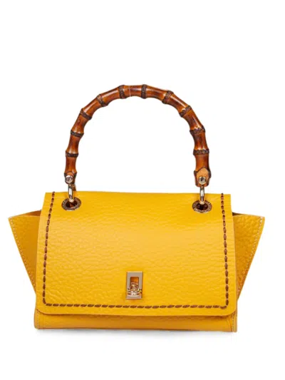 Visonà Posillipo Bamboo-handle Tote Bag In Black