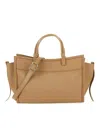 Visonà Brown Queen Rectangular Pebbled Leather Handbag In Brown