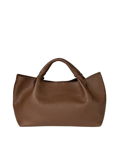 Visonà Queen Brown Textured Leather Handbag