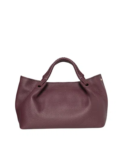 Visonà Queen Deep Burgundy Textured Leather Handbag