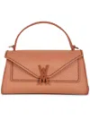 Visonà Brown Queen Rectangular Structured Fabric Handbag In Orange