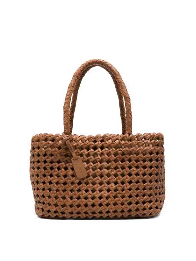 Visonà Regina Bag In Tan Woven Leather In Brown