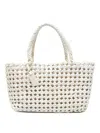 Visonà Borsa Regina In Pelle Intrecciata Bianca Visona In White