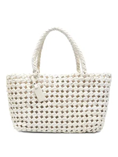 Visonà Regina Bag In White Woven Leather