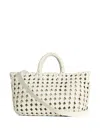 Visonà Borsa Regina In Pelle Intrecciata Bianca Visona In Neutral