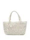 Visonà Borsa Regina In Pelle Intrecciata Bianca Visona In White