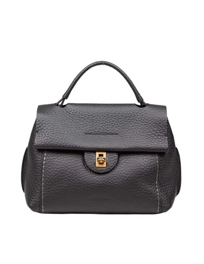 Visonà Visona' Soft Leather Handbag In Black