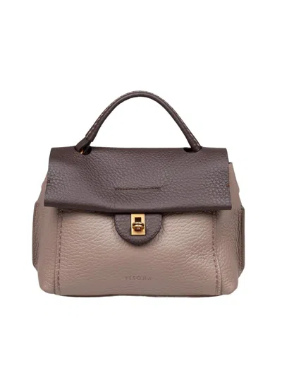 Visonà Visona' Soft Leather Handbag In Brown