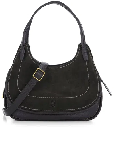 Visonà Visona Suede Bag Ebony In Brown