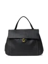 Visonà Textured-leather Flap Tote Bag In Black