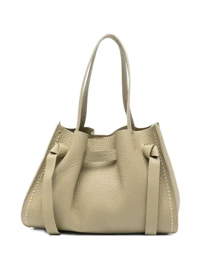 Visonà Tie Detail Tote Bag In Neutral