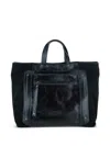Visonà Leather Tote Bag In Black