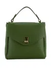 Visonà Turn-lock Leather Satchel In Green