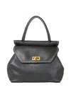 Visonà Twist-lock Leather Handbag In Black
