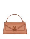 Visonà Brown Queen Rectangular Structured Fabric Handbag In Orange