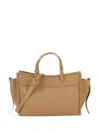 Visonà Brown Queen Rectangular Pebbled Leather Handbag In Neutral