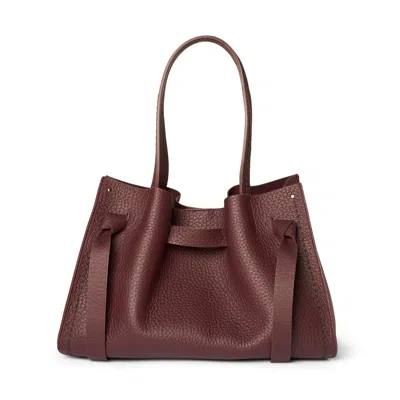 Visonà Vittoria Bag Large - Pebble Leather In Bordeaux