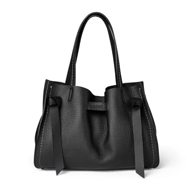 Visonà Vittoria Bag Large - Pebble Leather In Nero