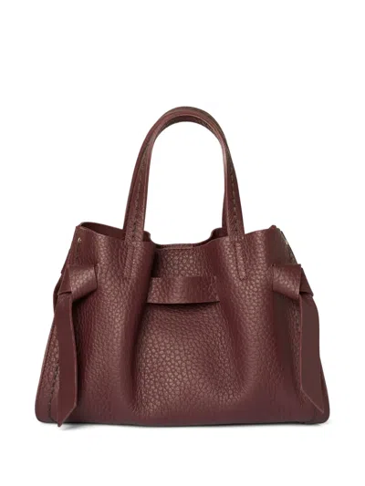 Visonà Vittoria Tote Bag Mit Knotendetail In Burgundy