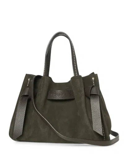 Visonà Vittoria Suede Tote Bag In Pattern