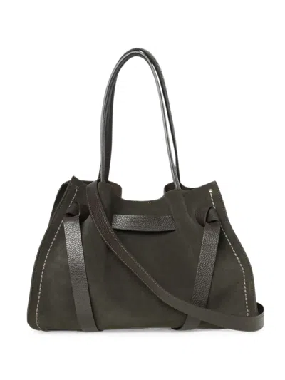 Visonà Vittoria Suede Tote Bag In Pattern
