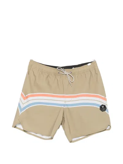 Vissla Latitude Stripe-print Drawstring Swim Shorts In Multi