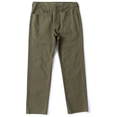 Vissla Men's Border Canvas 5 Pocket Pant In Dark Olive In Green