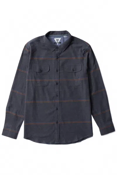 Vissla Men's Central Coast Eco Flannel Shirt In Charcoal In Pink