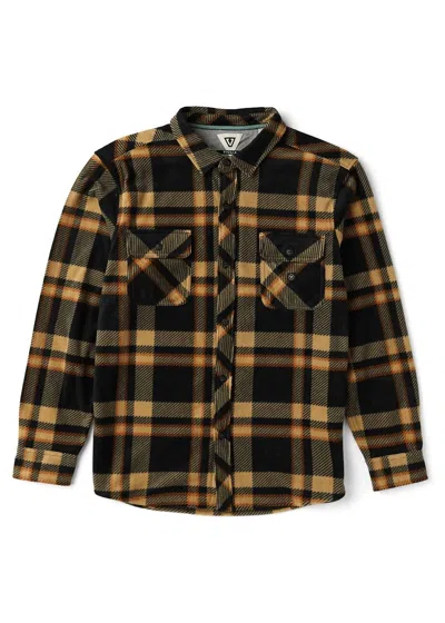 Vissla Men's Eco-zy Long Sleeve Polar Flannel Shirt In Black In Multi